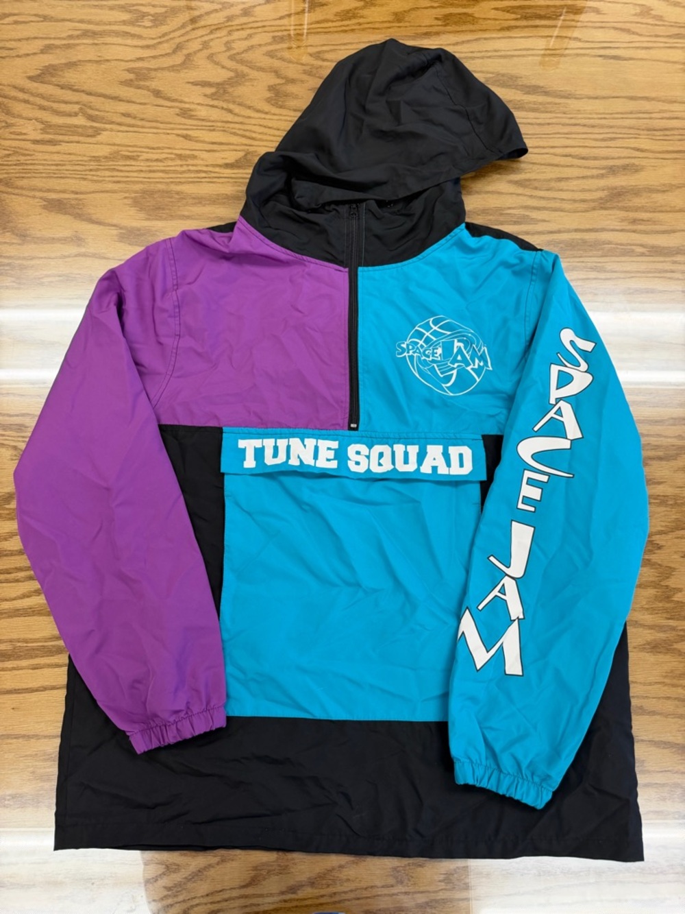 90s Jordan Space Jam Tune Squad Jacket Windbreaker Looney Tunes L - 24 x 29